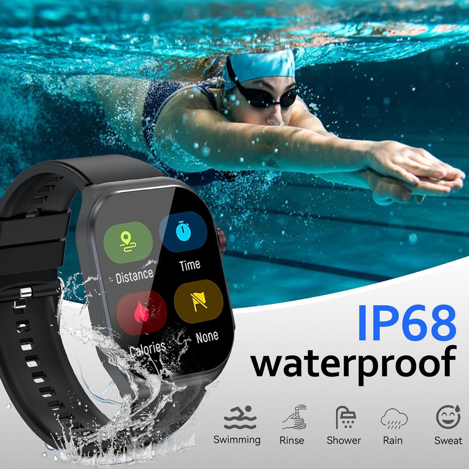 Senior-Friendly Health Smartwatch with Activity Tracking=
