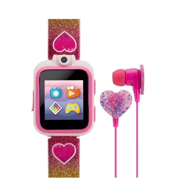 iTech Jr Kids Smartwatch. Earbuds & Smartwatch Set – Bright Colorful Heart Print