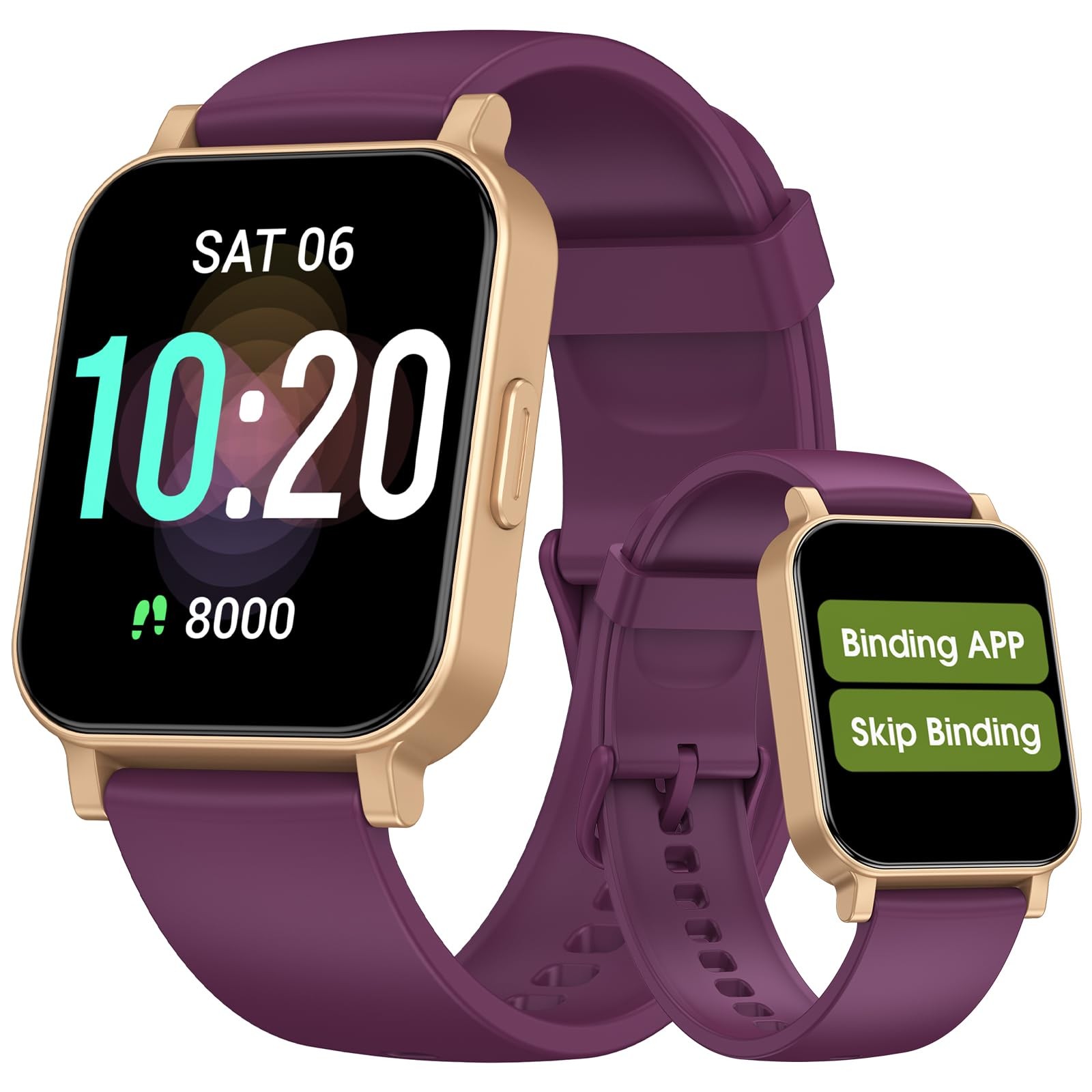 DAVIKO Smart Watch Senior Friendly No App/Phone 41 millimeters, Purple