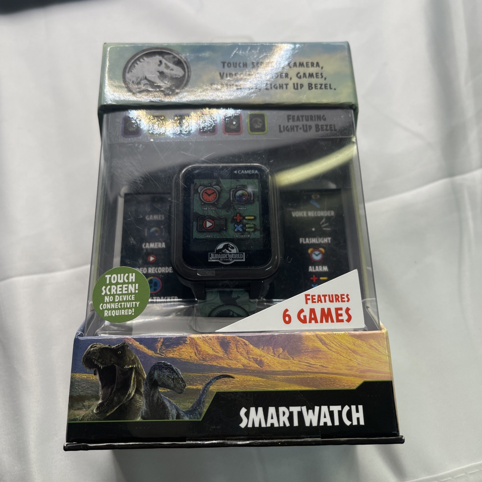Jurassic World Kids Smart Watch With Touch Screen Camera 6 Games Flashlight New