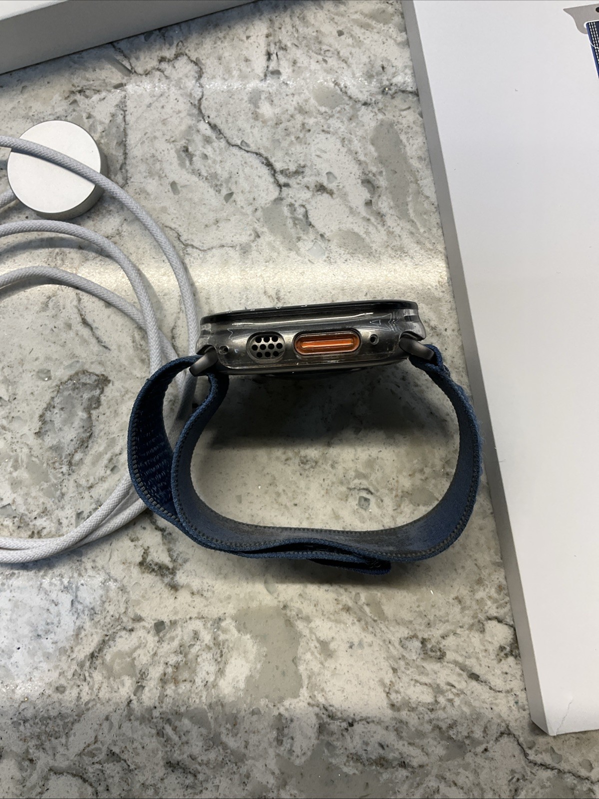 Unlocked Apple Watch Ultra 3 49MM Black Titanium Blue Trail Loop MEWU4LW/A