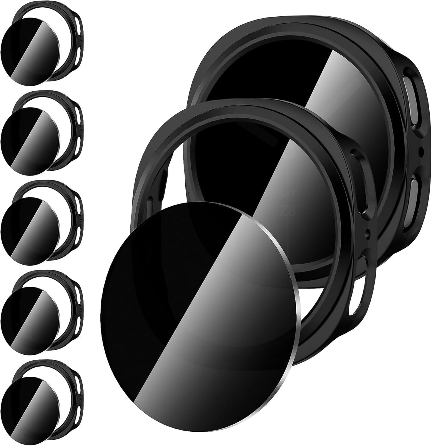 5+5 Pack Tempered Glass Screen Protector for Samsung Galaxy Watch 8 44mm Anti-Pe