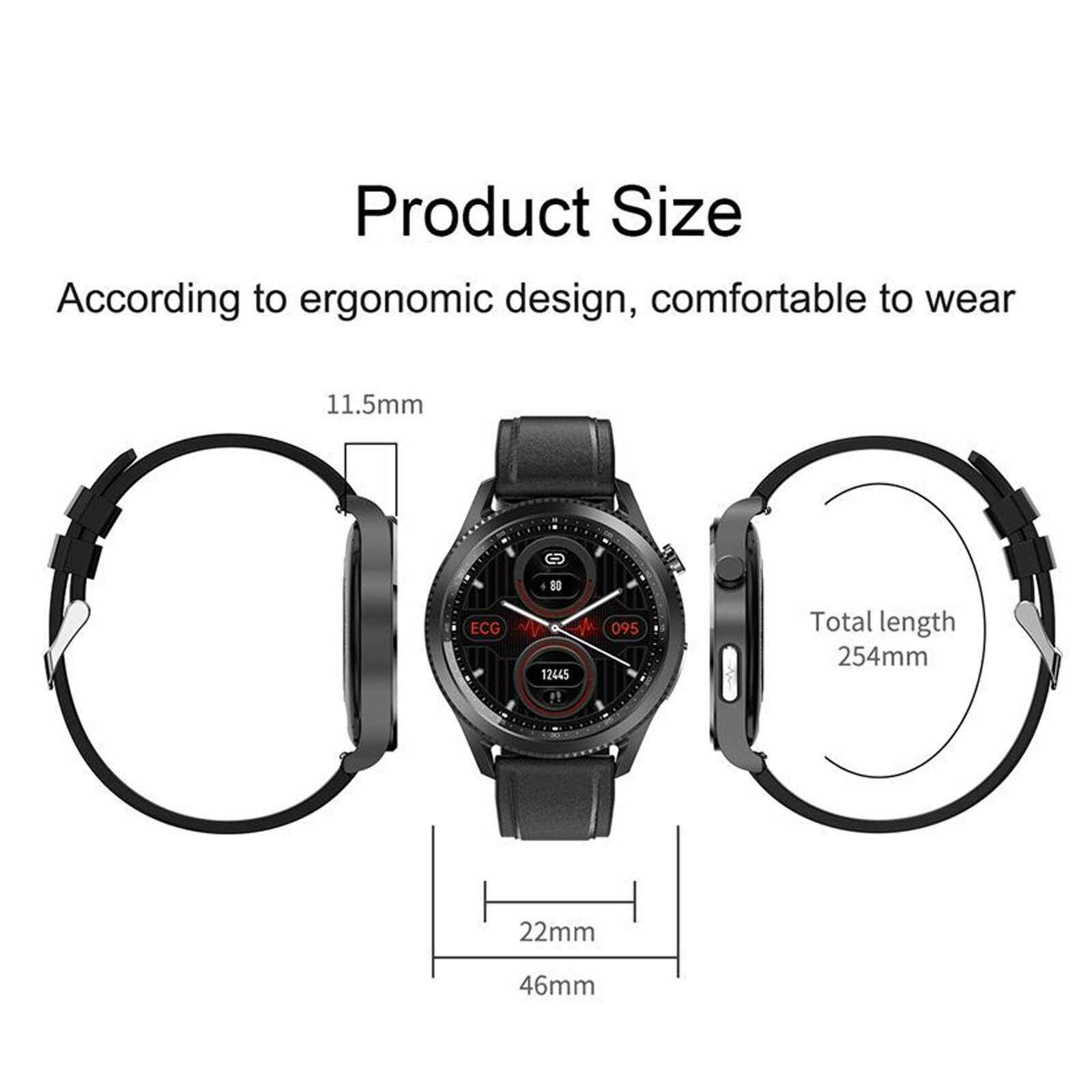 Men’s ECG Watch Sleep Heart Rate Health Blood Pressure Blood Monitor Smart Watch