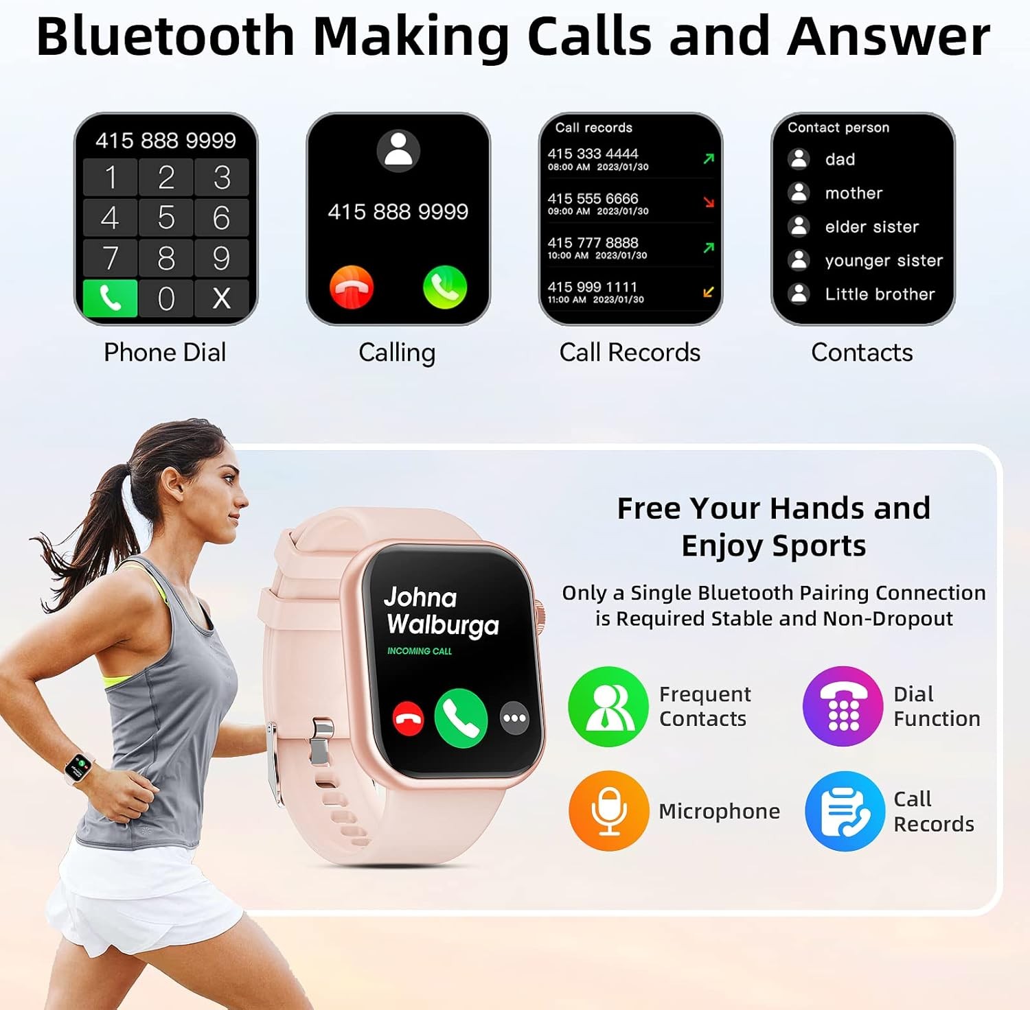 Hwagol 1.85 Inch Voice Assistant Smart Watch Fitness