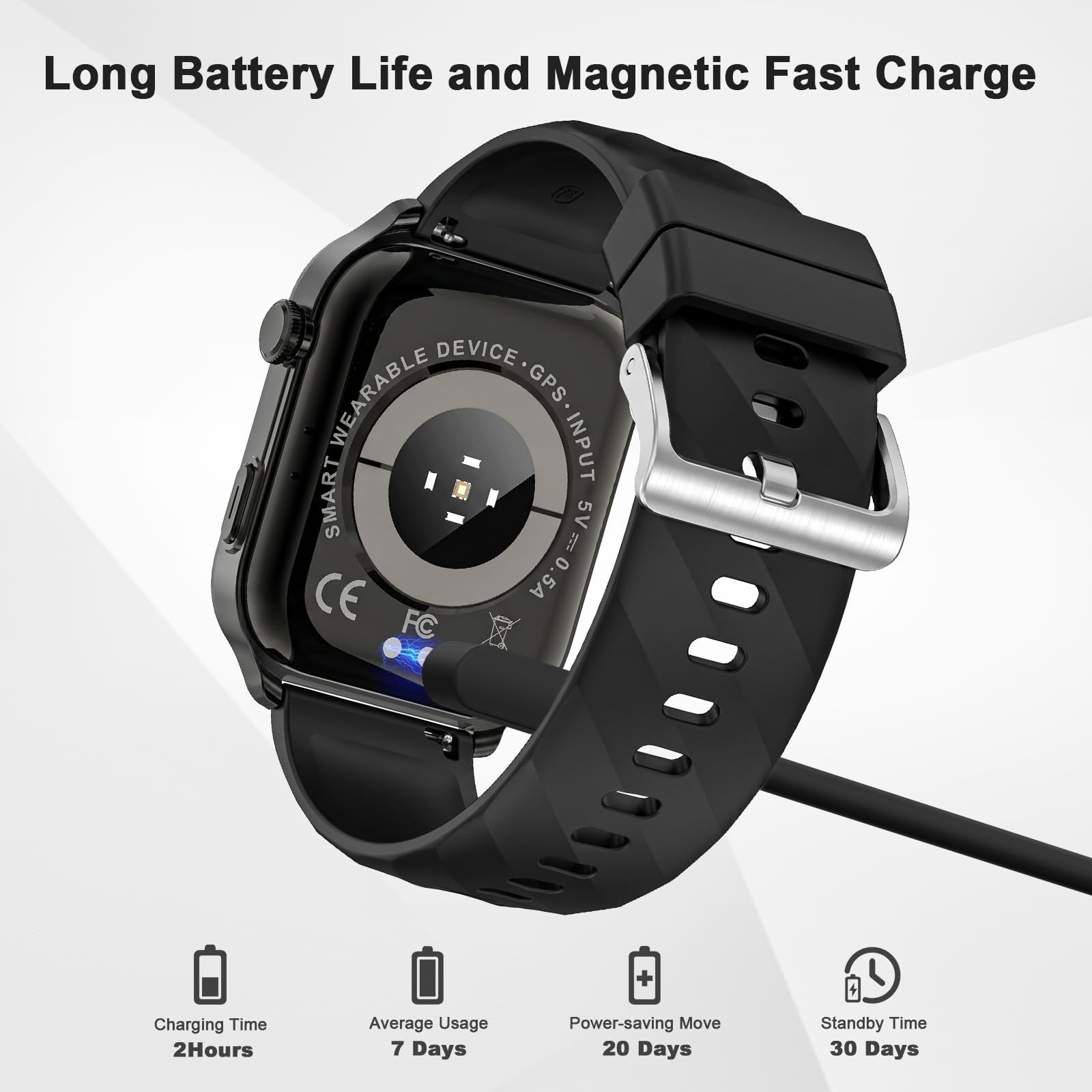 GPS Smartwatch for Men & Women, 2.01″ Fitness Tracker, Calls, 110+ Sports Modes,