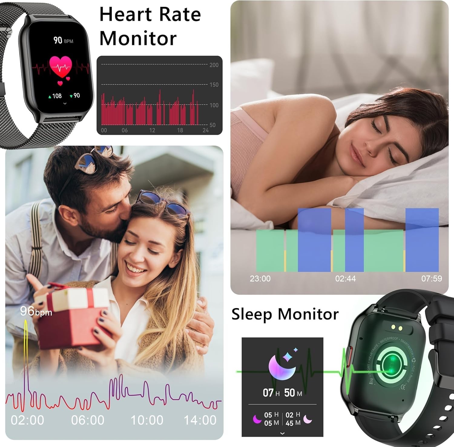 Reloj Inteligente Para iPhone Android De Mujer Smart Watch Pantalla Táct NEW US.