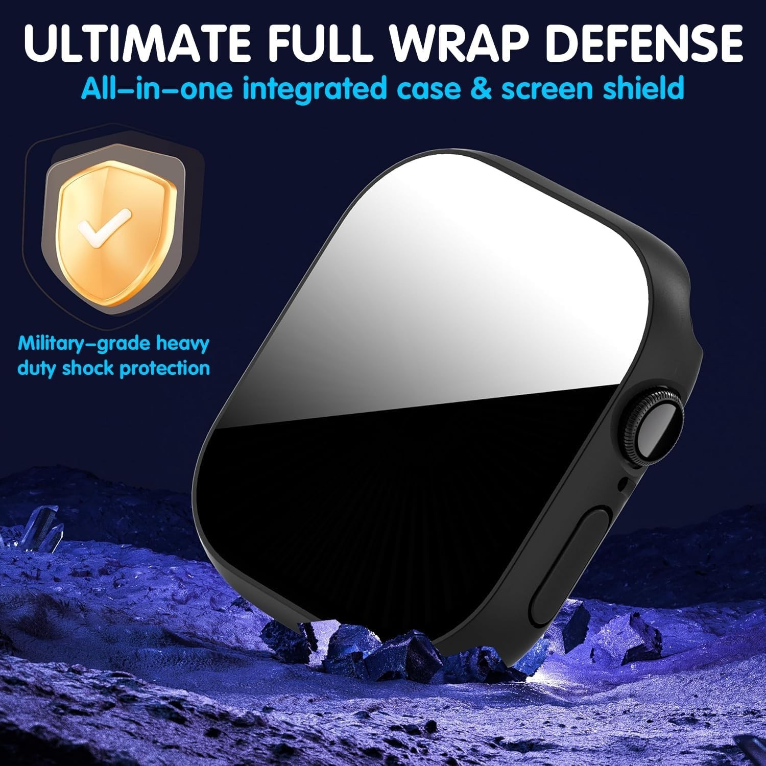 3-Pack Privacy Case for Apple Watch Series 10 46mm Anti-Peeping Tempered Glass