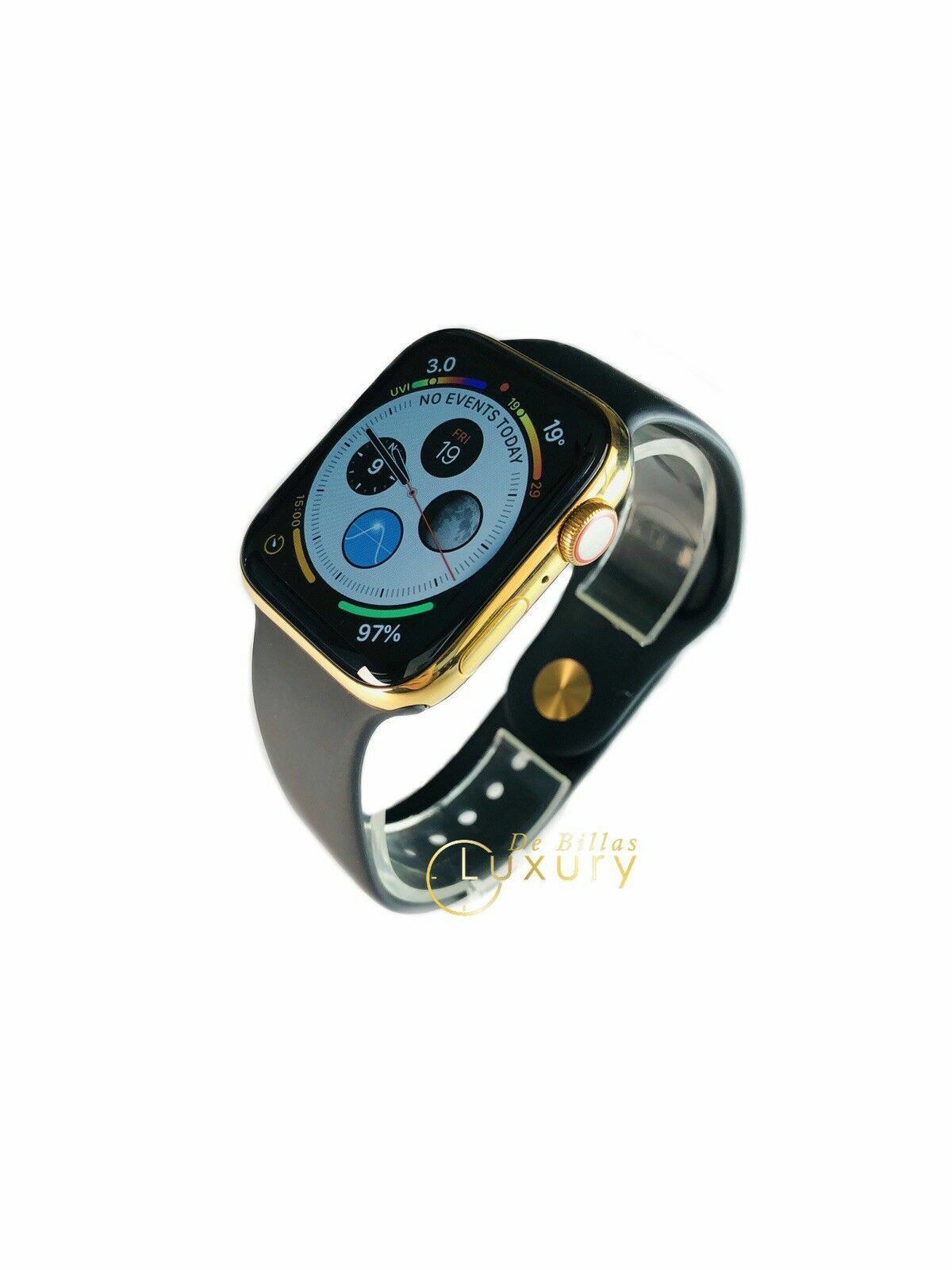 24K Gold Plated 44MM Apple Watch SERIES 5 With Black Sports Band