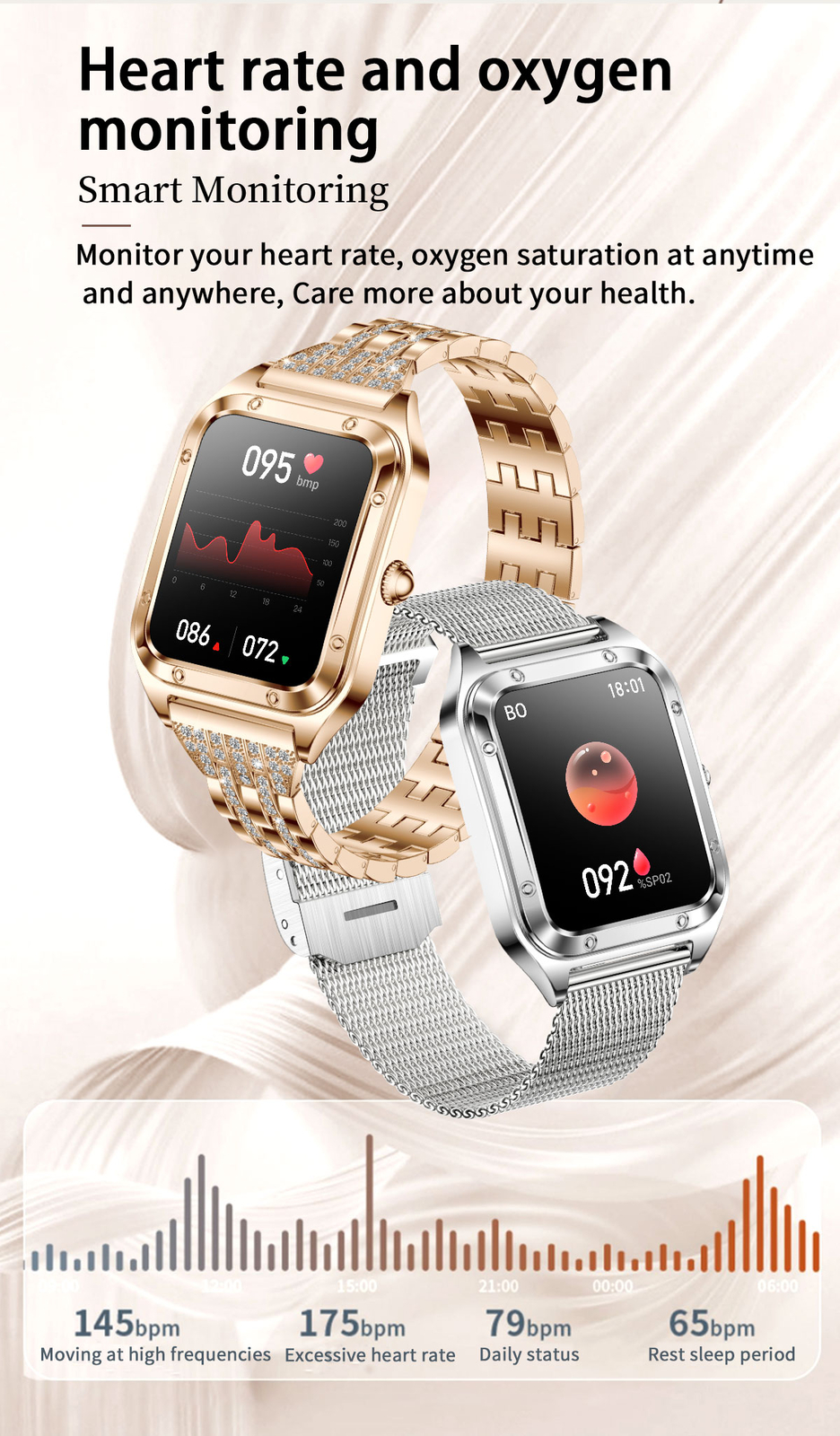 Touch Screen Bluetooth Call Smart Watch Women Girls for IOS Android Cellphones