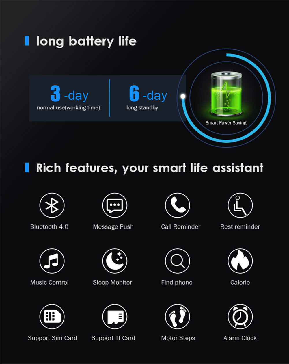 Smart Watch Unlocked Phone Sport Fitness Wristwatch Bluetooth Call for Android