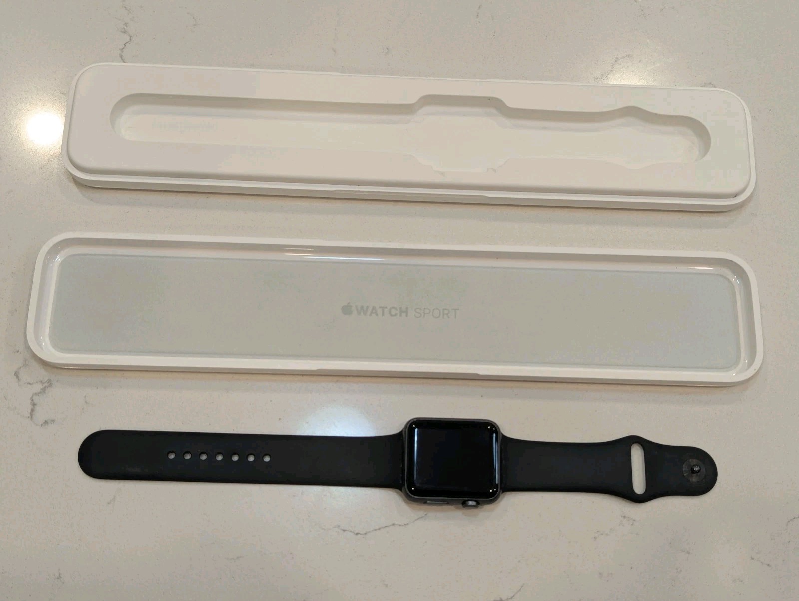 Apple Sport Watch 7000 42mm Ion-X Glass Case Space Gray Aluminum Untested