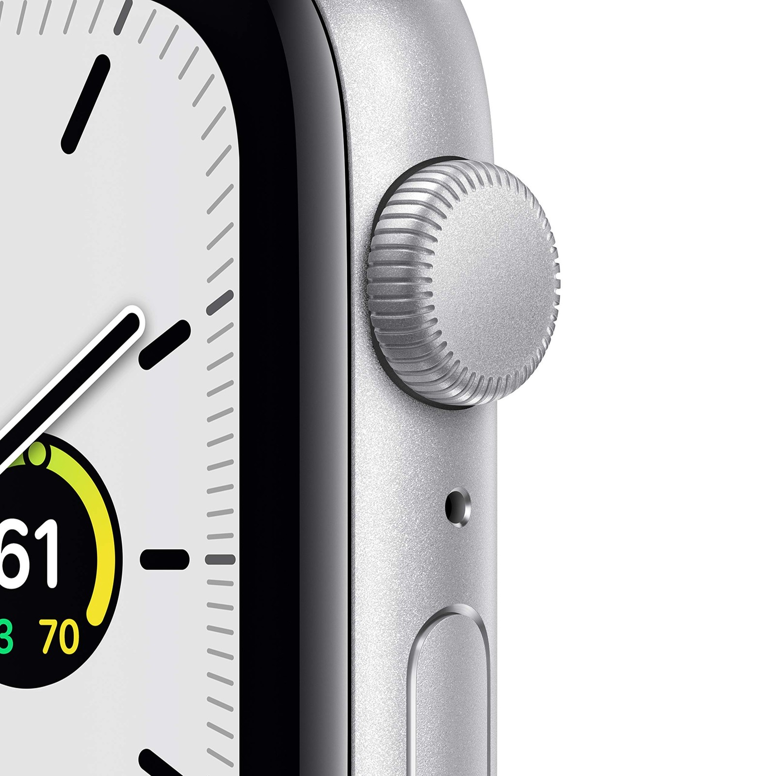 Apple Watch SE GPS 44mm Silver Aluminum Case with White Sport Band Silver