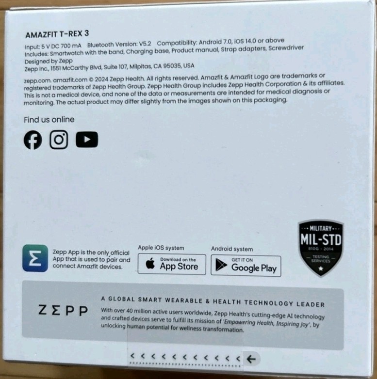 Amazfit T-Rex 3 – 48.5mm Fitness Smart Watch w/ Voice Control (Onyx) BRAND NEW
