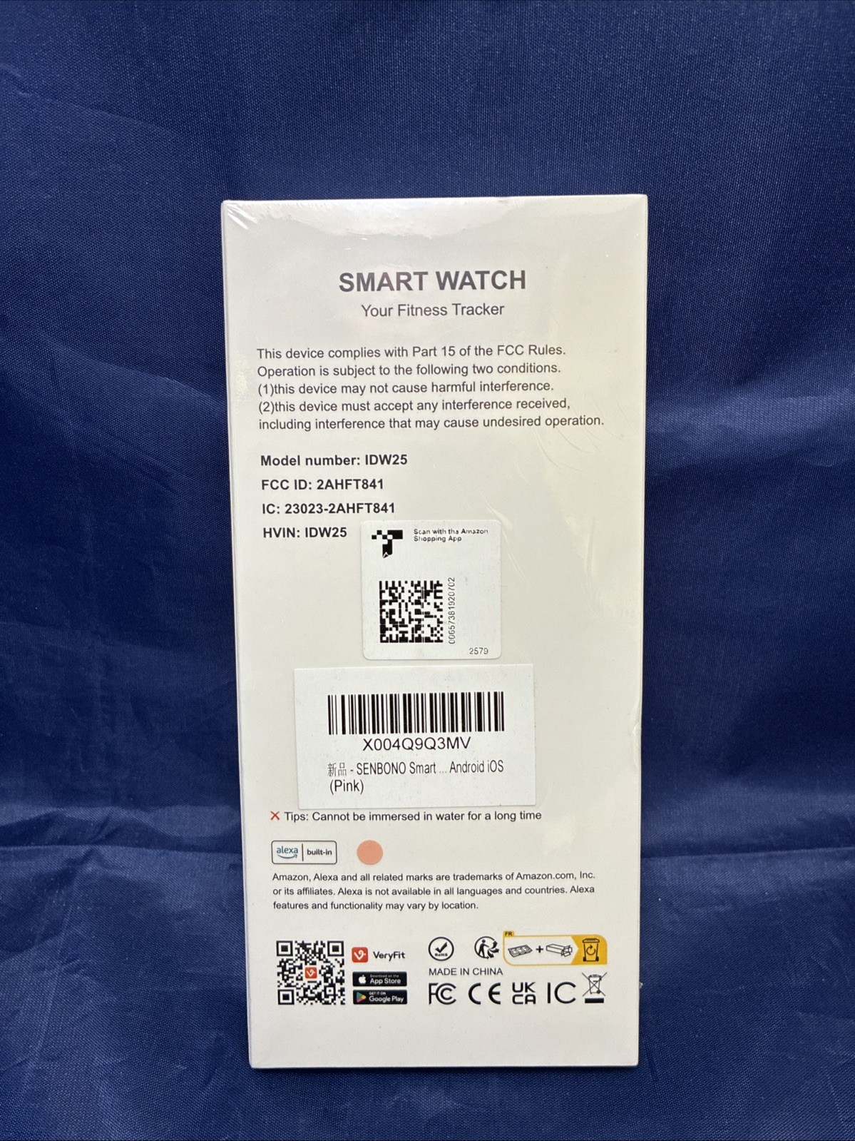 SENBONO Smart Watch Alexa BT Calls 1.83″ HD 120 Sport Modes Health Track -PINK