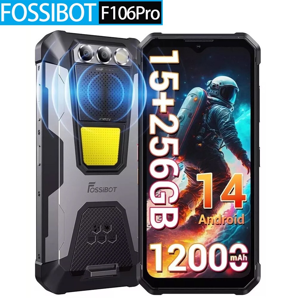 FOSSiBOT F106 Pro Rugged Smartphone Android 14 Cell Phones 4G Unlocked T-Mobile