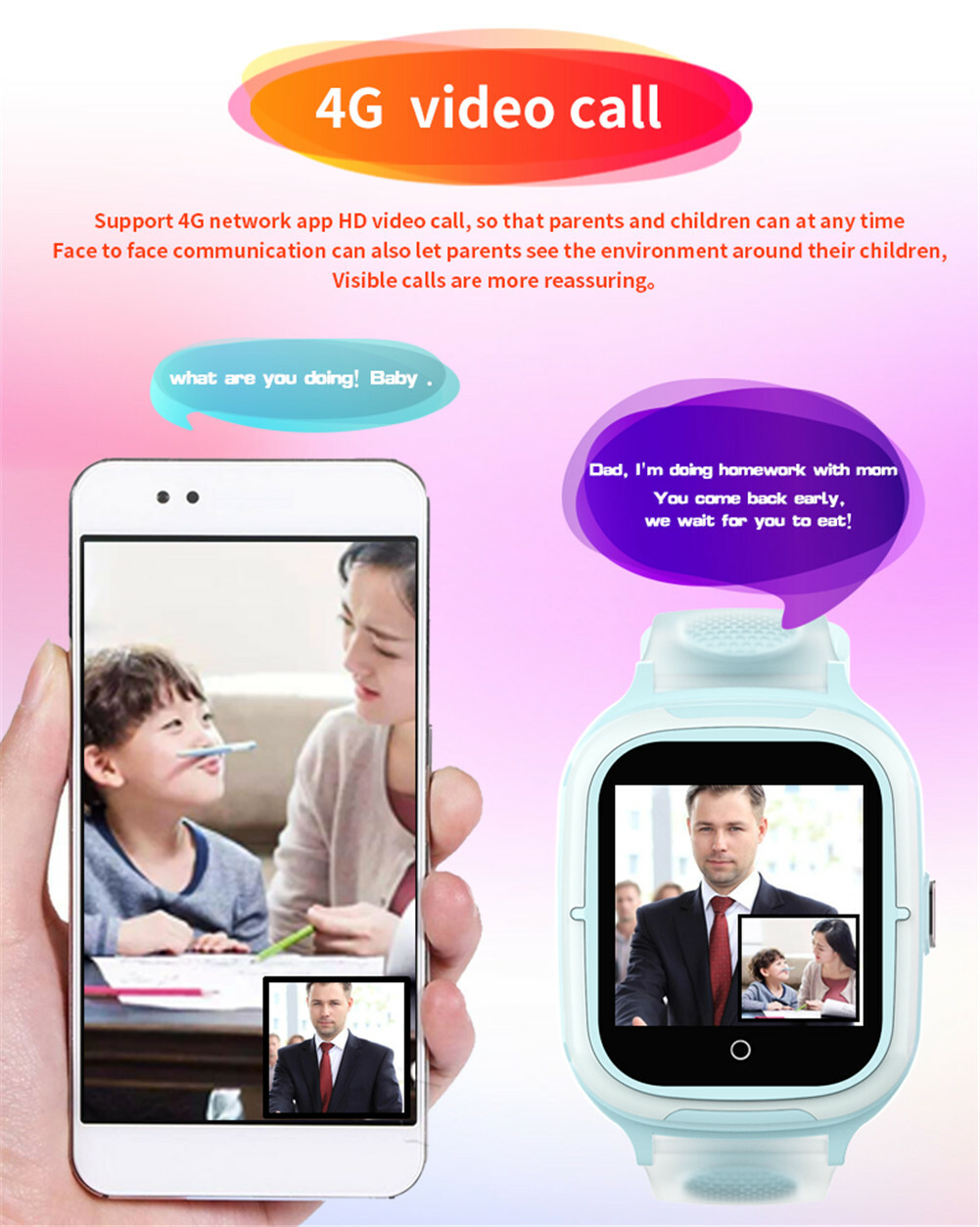 Anti-Lost Kids Smart Watch Camera 4G Phone Watch SOS Call Boys Girls Wristwatch