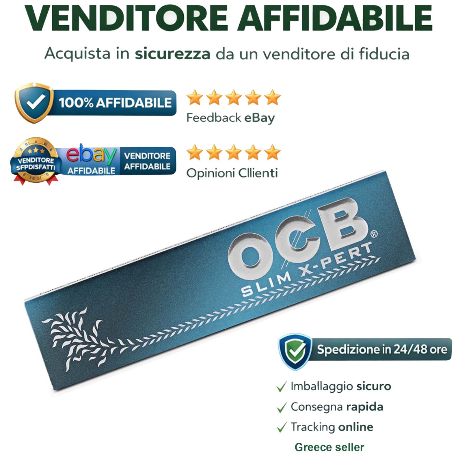 OCB X-Pert Blue King Size Slim Cartine Lunghe 2 Box 50 Libretti