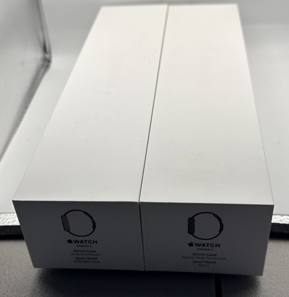2 Apple Watch Series 2 – Space Gray Aluminum Case – Both 42mm Gold Aluminum