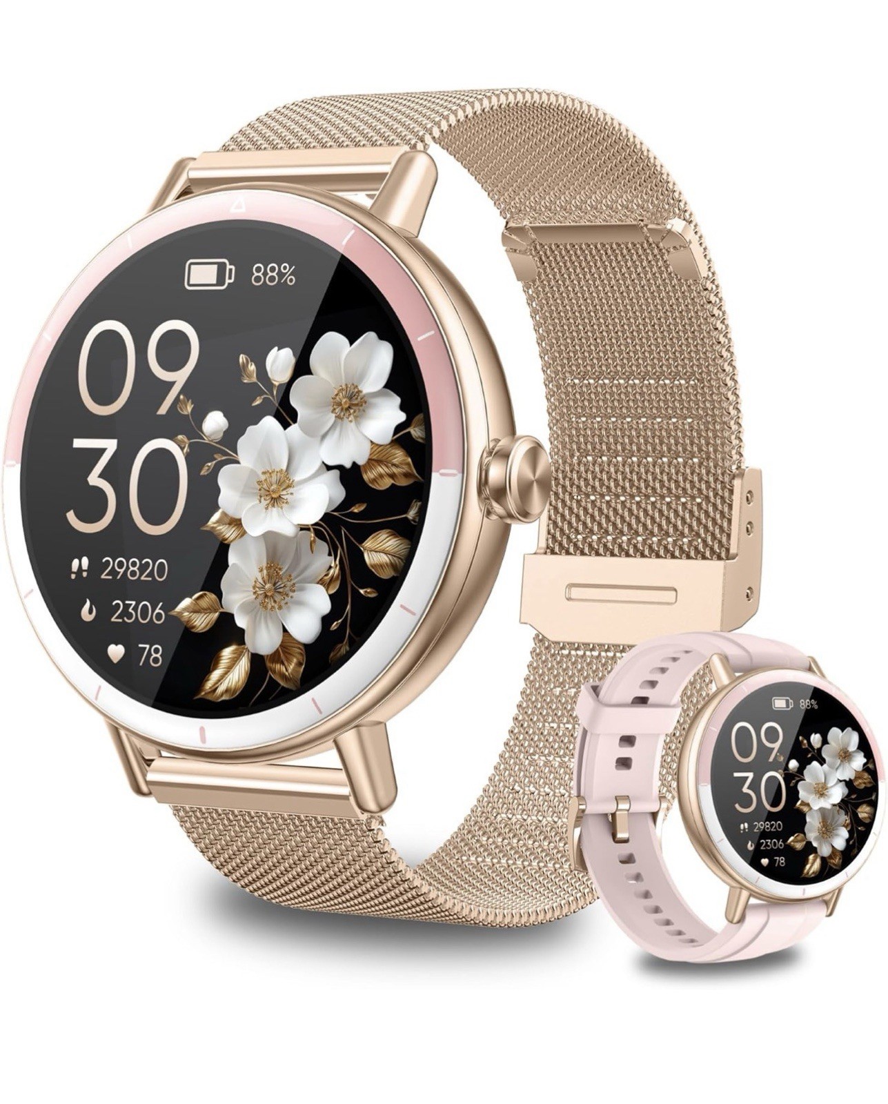 Smart Watches for Women Android/iPhone, IP68 Waterproof Fitness Tracker Pink