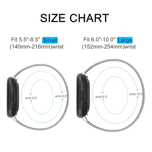Metal Mesh Loop Strap Compatible with Fitbit Sense 2 and Versa 4/3 Smart Watch M