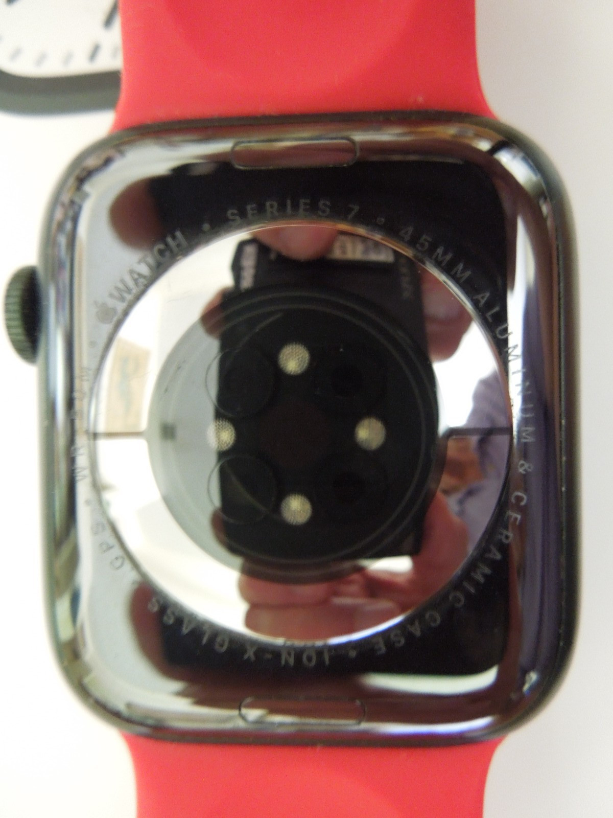 Apple Watch Series 7 45mm Black Aluminum Case with Red Sport Band (GPS)
