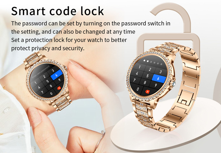 Women’s Fashion Smart Watch with Health Monitoring AI Voice Assistant Waterproof