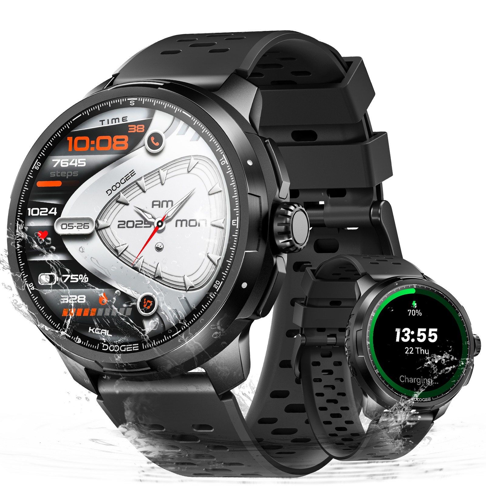 DOOGEE ANYMOVING M1 Smart Watches For Men AI Smartwatch,5ATM&IP68 Dual-Band GPS