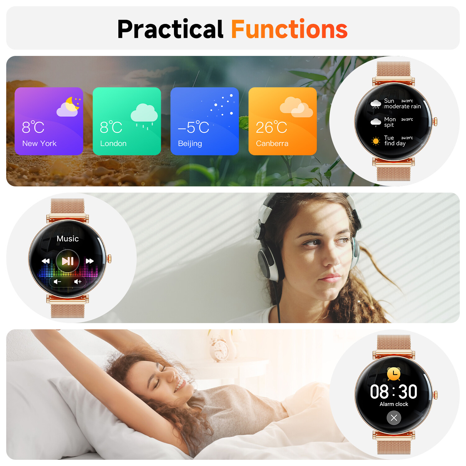 1.43” Amoled Screen Smart Watch For Women Fitness Smartwatches For Android iOS