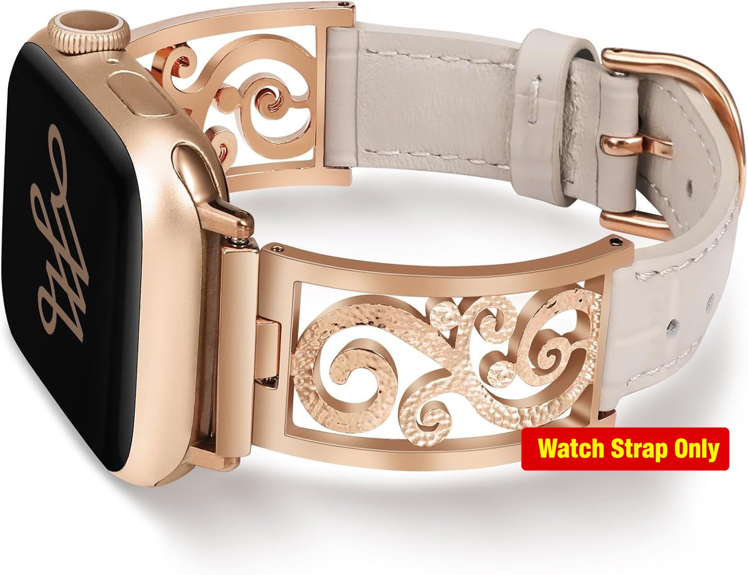 Slim Leather Strap Compatible with Apple Watch Series 7 41mm | Dressy Design