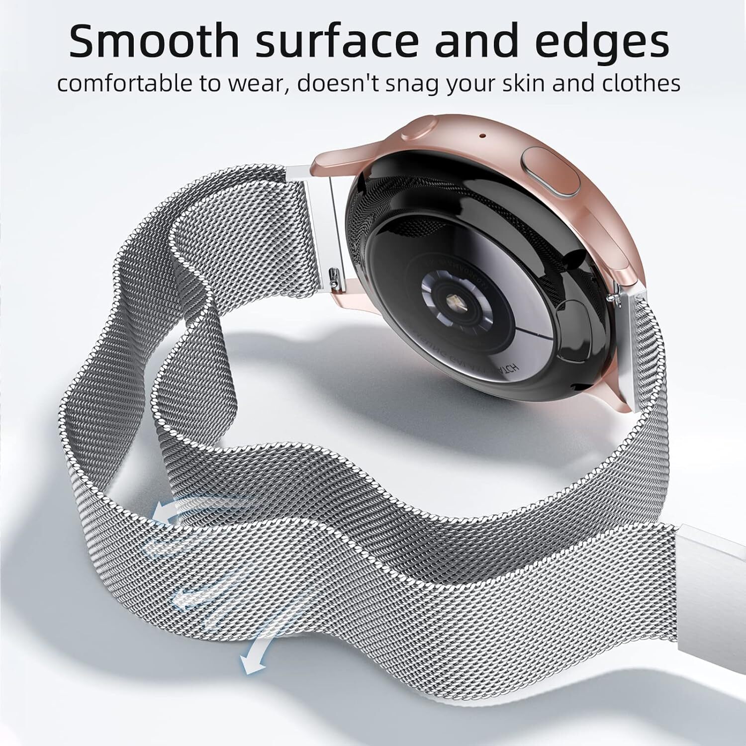 Samsung Galaxy Watch 4 40mm 44mm 42mm 46mm Stainless Steel watch Band [Silver]