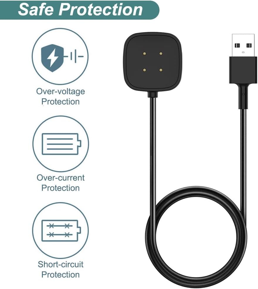 Charger for Fitbit Sense/Sense 2/Versa 3/Versa 4, Replacement Charging Cable Cor