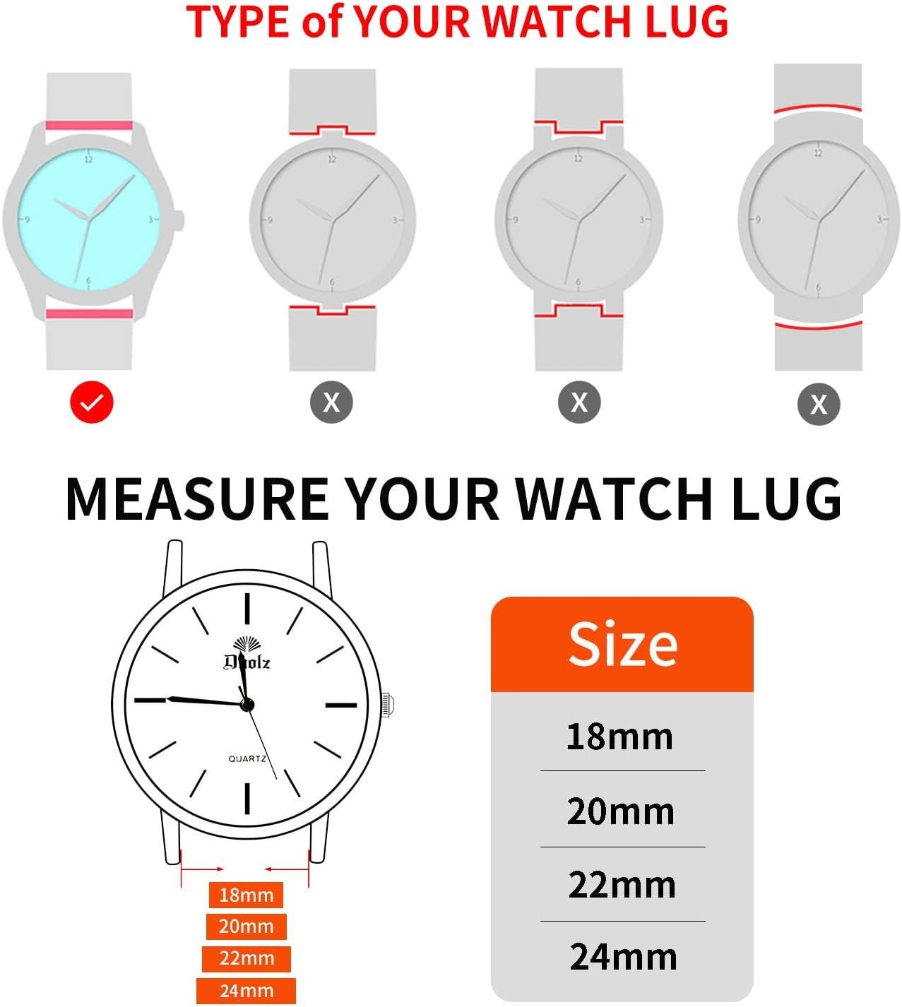 Quick Release Black Nylon Watch Band 20mm – Compatible with Smartwatches
