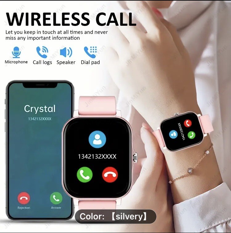 Smart Watch Gray 1.83-Inch Full-Screen Touch Sports Men Women Wireless Calling