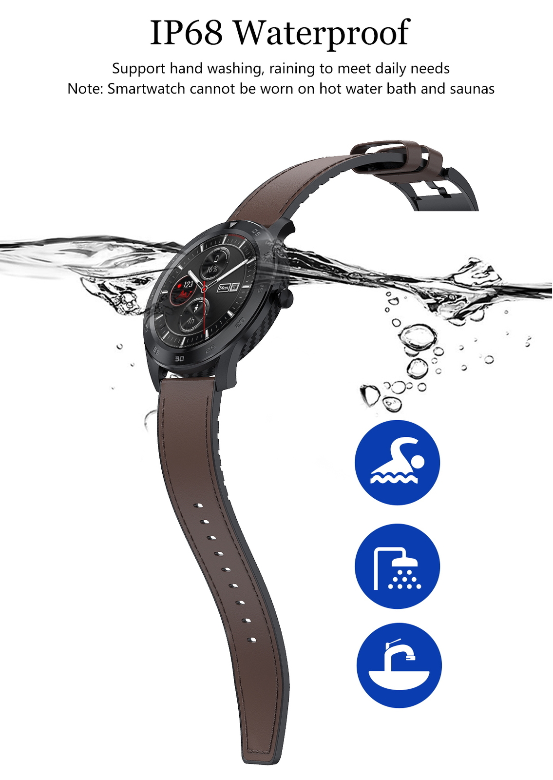 Men Women Smart Watch Business Luxury Bluetooth Wristwatch Sport Fitness Tracker