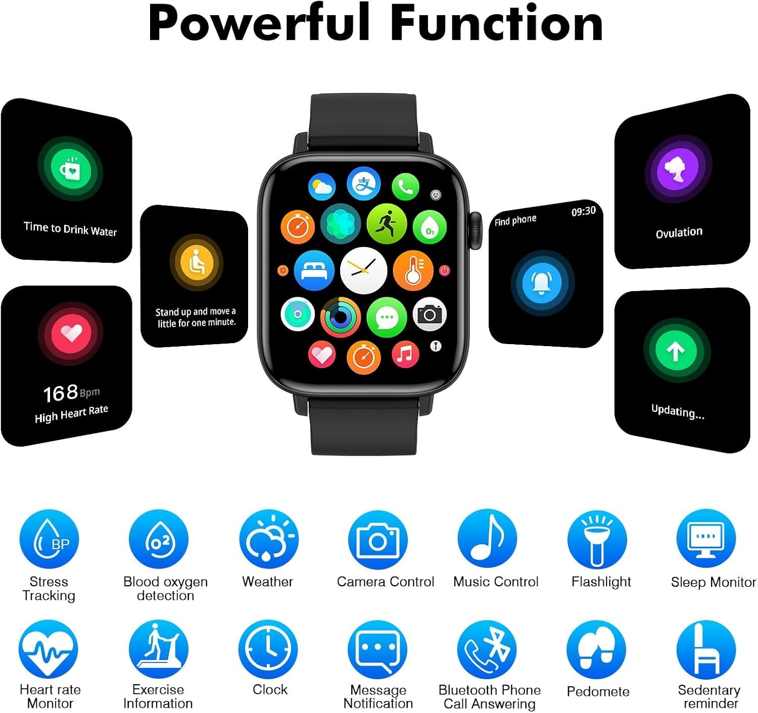 1.9″ Smart Watch for Android & iPhone – Waterproof Fitness Tracker with Healt…