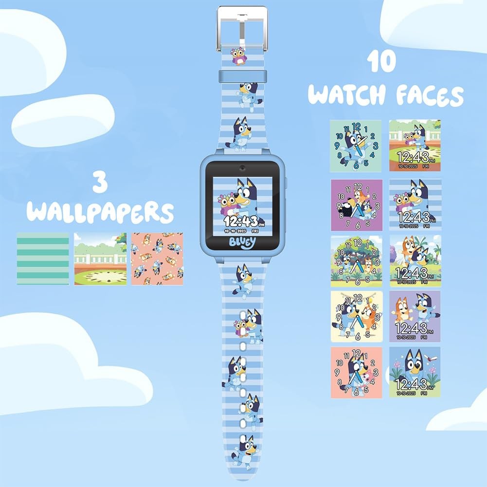Bluey Kids Smartwatch with Camera, Games, Pedometer 40mm, Smart Watch