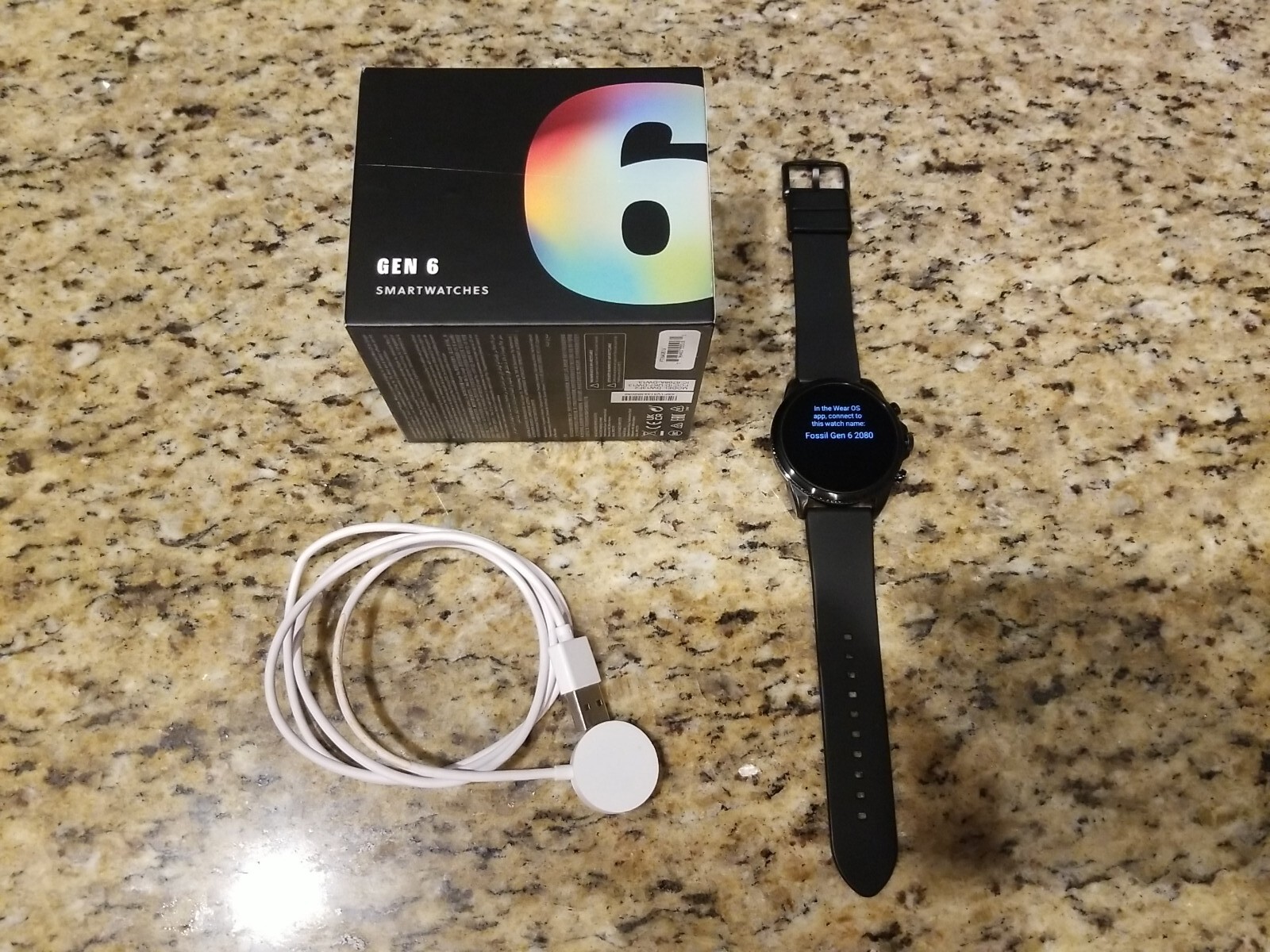 Fossil Gen 6 Smartwatch 44mm Black Silicone – Black (DW13F2) *Open-box/New*