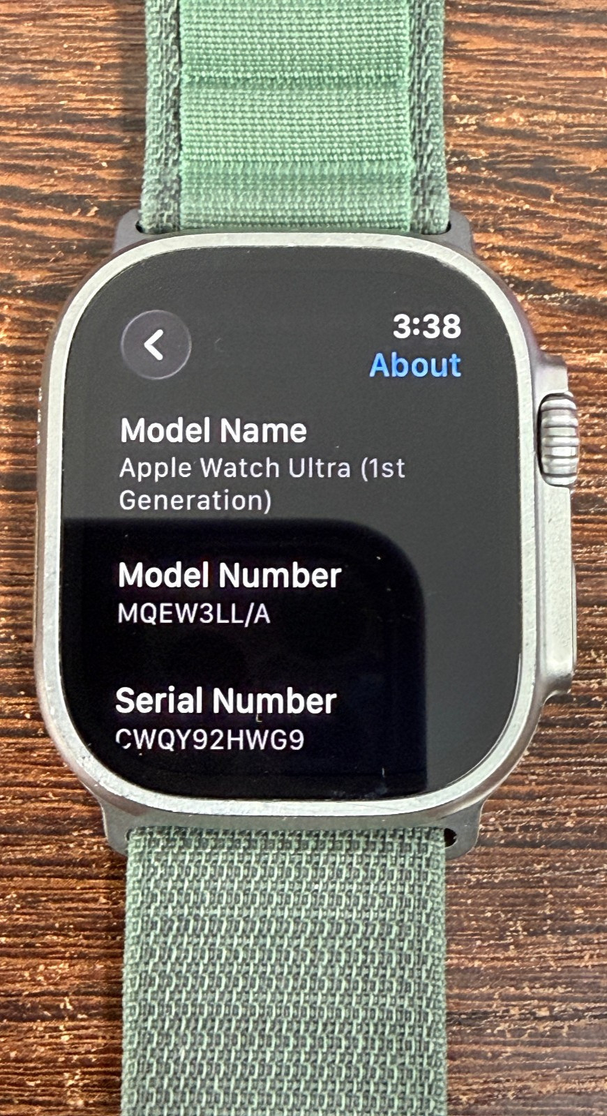 Apple Watch Ultra 49mm Titanium Case – Green Alpine Loop – Excellent – 90% Batt