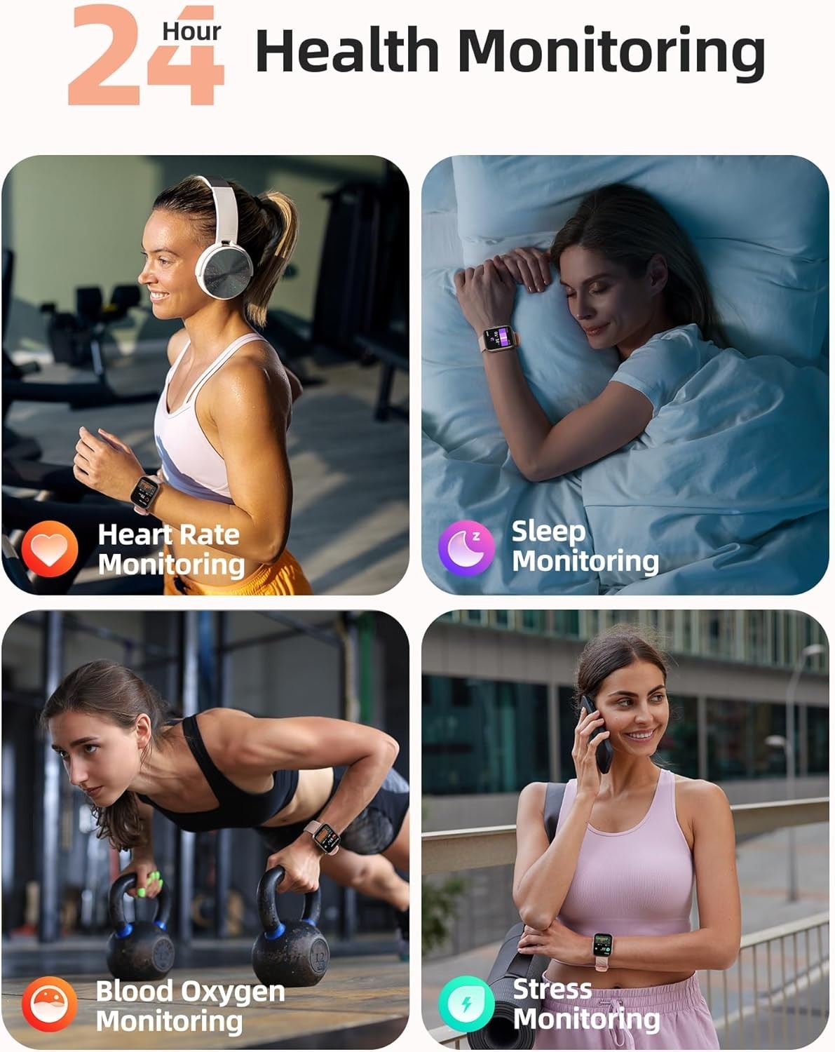 HD Touchscreen Smart Watch – 110+ Sports Modes, Activity Tracker & Music Control