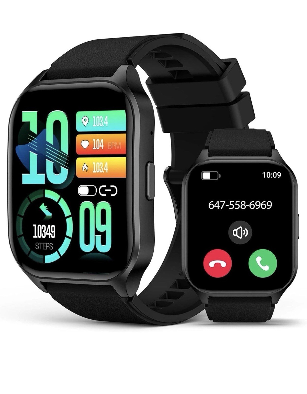Smart Watch (Answer/Make Call), 2.06″ Curved AMOLED Screen Smartwatch for Men Wo