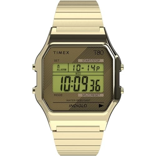 Timex T80 34mm Watch. Gold Expanded. Full Size TW2R79000VQ