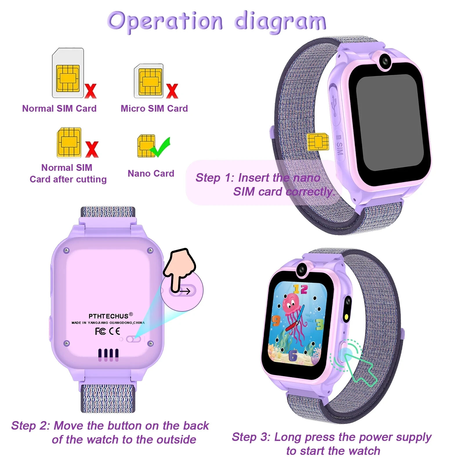 PTHTECHUS Smart Watch for Kids with MP3 Music Double Cameras 24 of Games