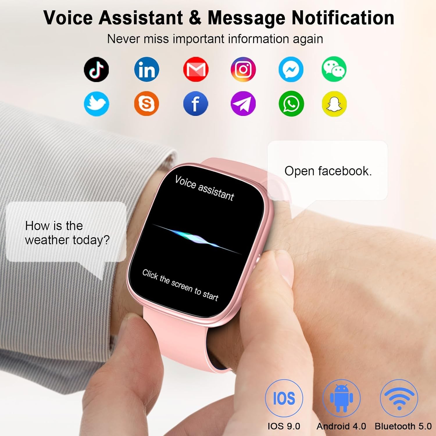 uaue 2024 HD 1.91″ Smartwatch Fitness Activity Tracker, 110+ Sports IP68