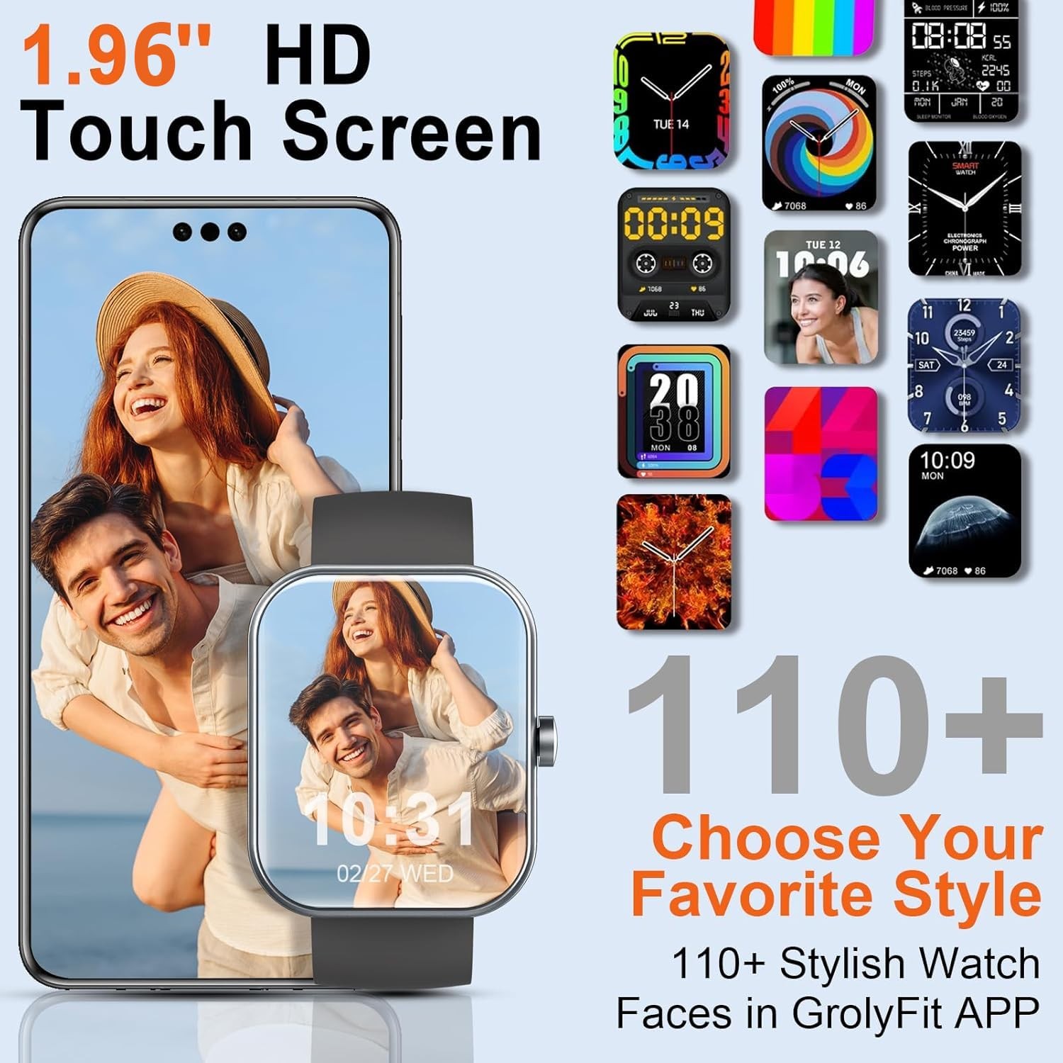for Men (Answer/Make ), 2025 New 1.91″ HD , Fitness with 120+ Sport Modes, IP…