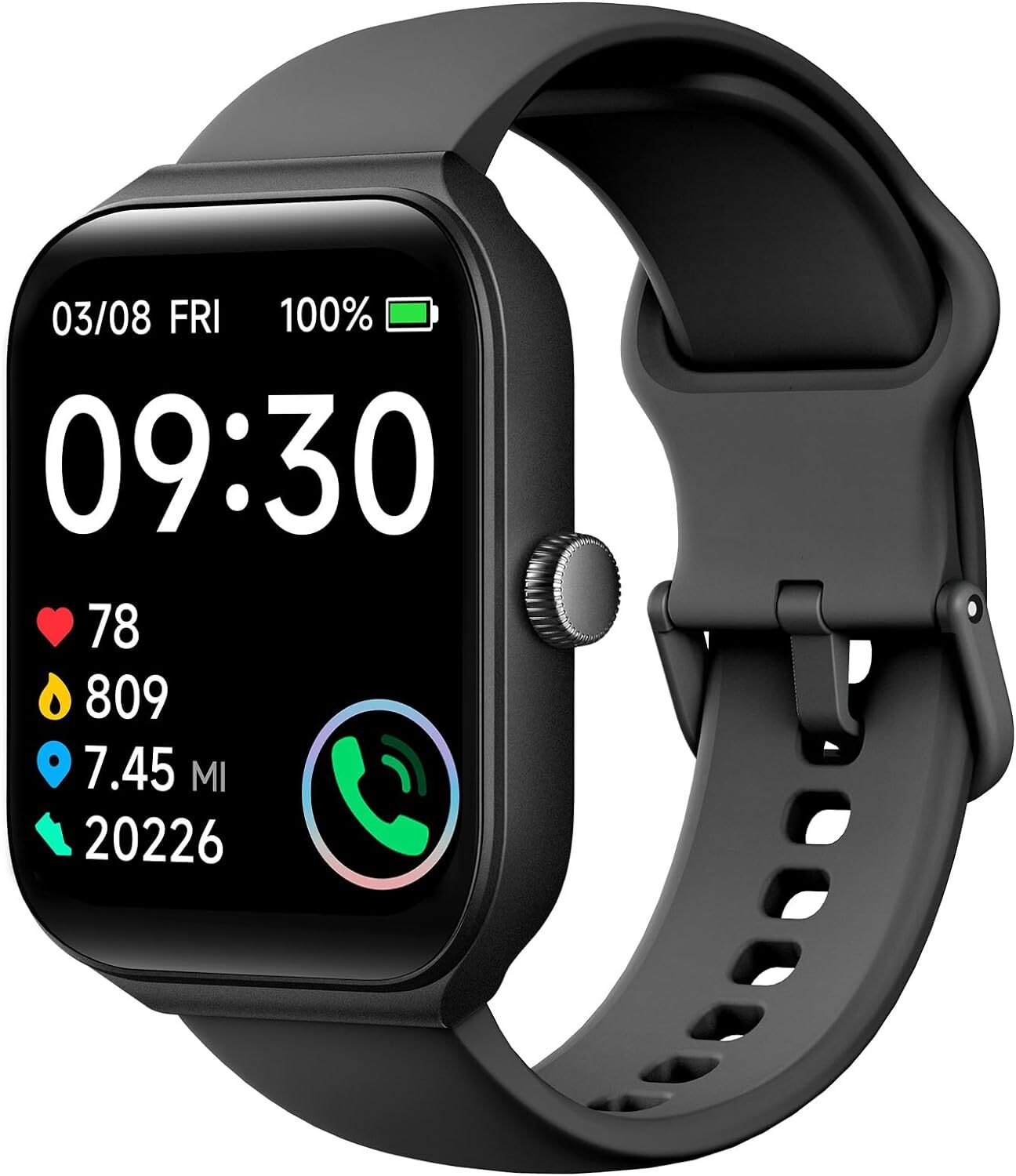 Smart Watch Alexa Built-in Make/Answer Calls Waterproof HR Tracker for iPhones