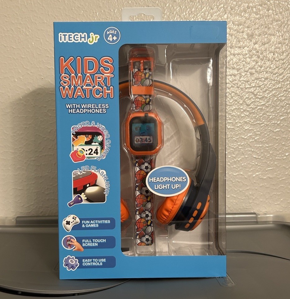 I tech Kids Smart Watch with Wireless Headphones: Orange, Star ⭐️, Frogs 🐸