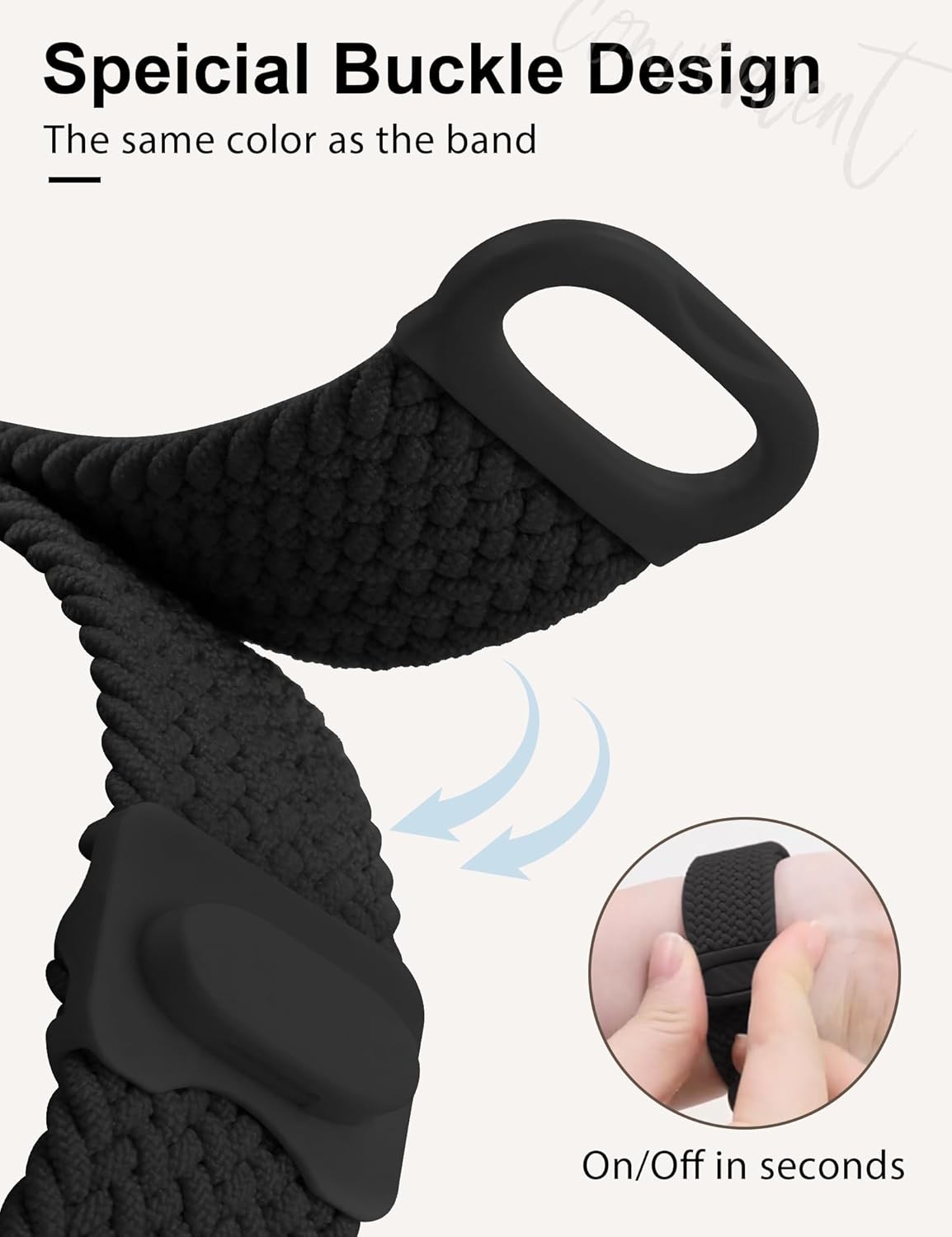 20mm Braided Sport Loop Strap Compatible with Samsung Galaxy Watch 7 40mm 44mm