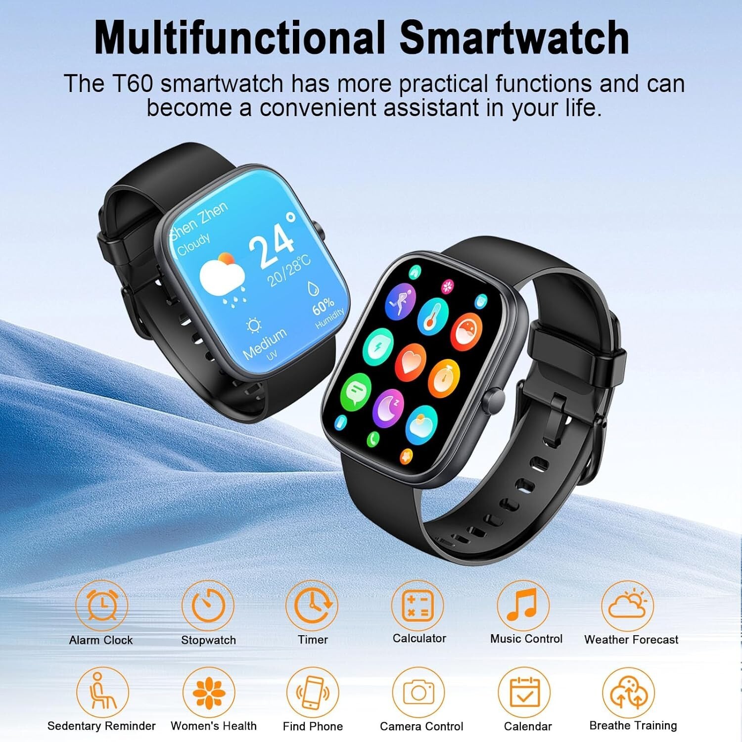 Dark Blue UAUE SmartWatch for Men & Women (Answer/Make Call), 2024 HD 1.91″
