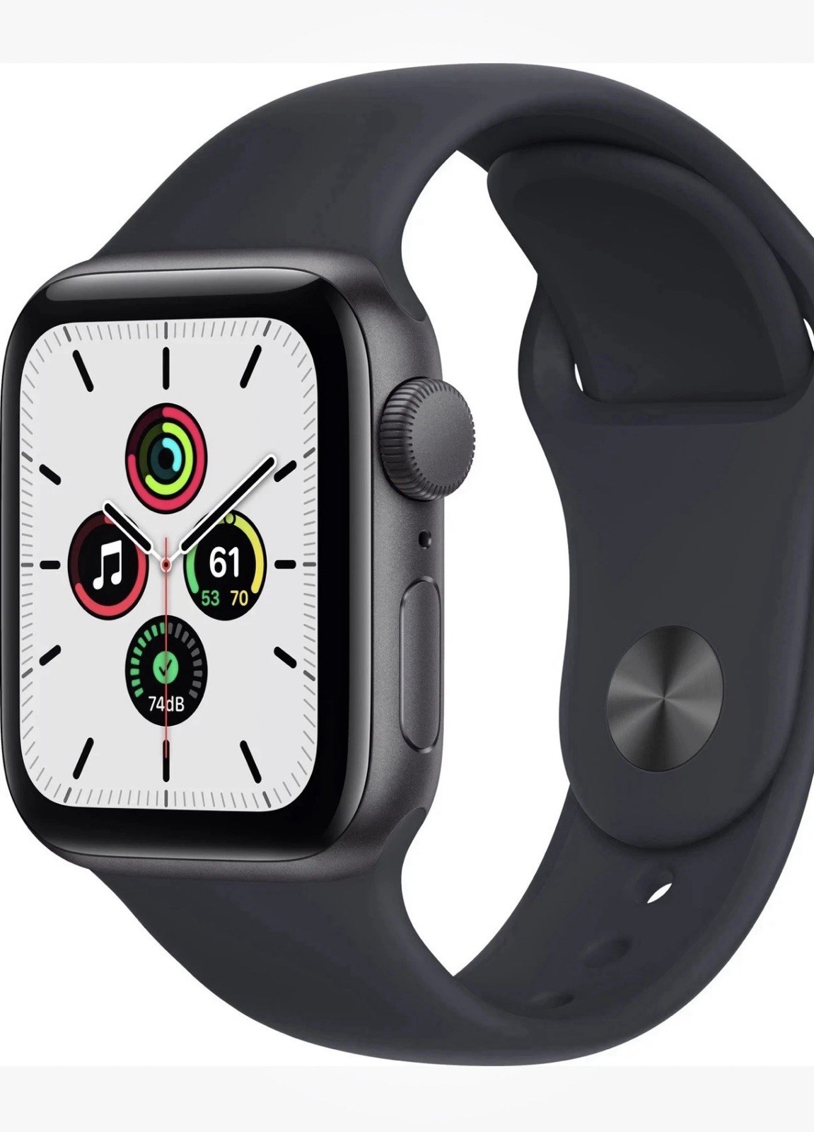 Apple Watch SE 40mm Space Gray Aluminum Case Black Sport Band