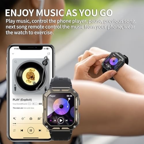 Military Smart Watch for Men (Call Receive/Dial) Rugged Tactical Fitness Tracker